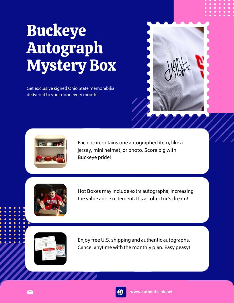 BUCKEYE AUTOGRAPHED MYSTERY MONTHLY SUBSCRIPTIONS